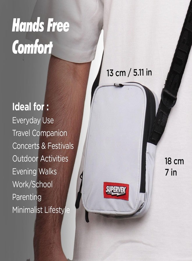 SUPERVEK Pro Small Sling Bag for Men Women Crossbody, Water-Resistant Small Side Bag for men travel Cross Body Shoulder Hand Mini Bag for men, Passport Small Bags for Mens Gifts- Streetwear Reflective - Image 2